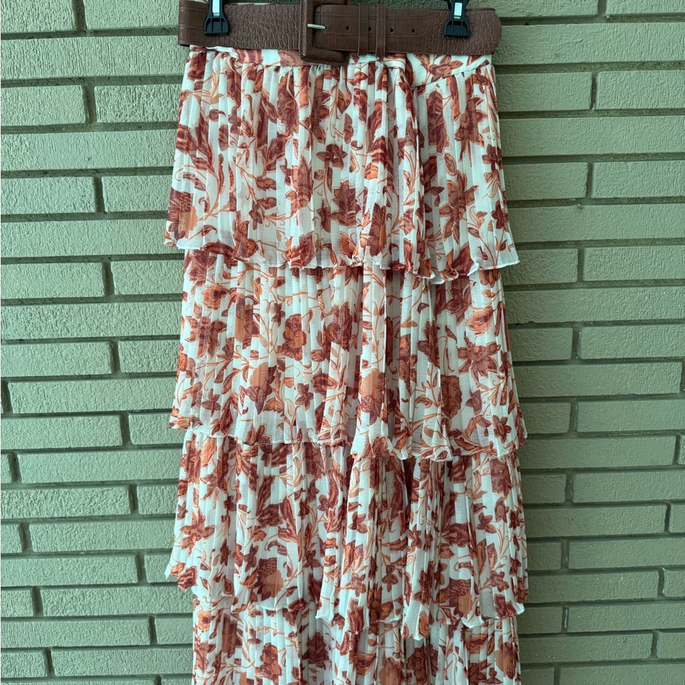 Antonio Melani Floral Tiered Maxi Skirt